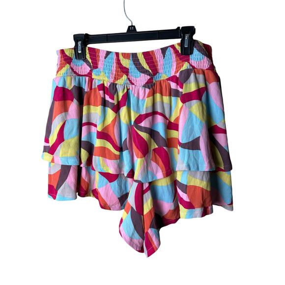 Torrid Flouncy Tiered Shorts Multi Print Size 1 (1X) - Picture 3 of 7